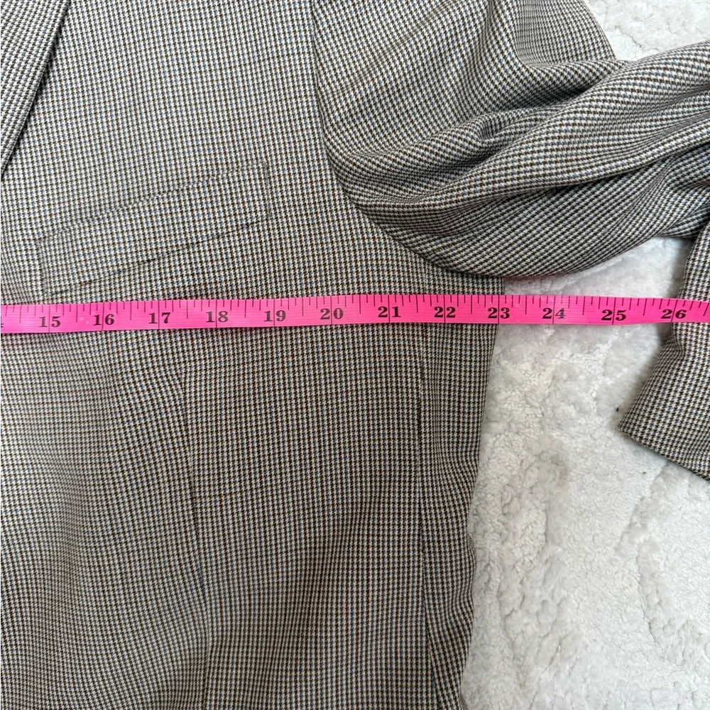 Peter‎ Millar 46R 100% Wool Houndstooth Sport Coat Blazer Brown Blue 2 Button
